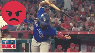 Vladimir Guerrero jr Breaks Bat After Strikeout