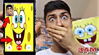 DO NOT FACETIME SPONGEBOB AT 3AM!! *OMG HE CAME TO MY HOUSE*