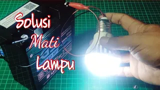 Cara menghidupkan lampu LED menggunakan aki 12 volt