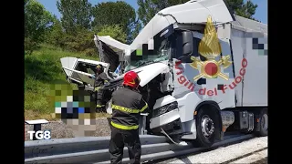 Incidente mortale tra due mezzi pesanti sull’Autostrada A25 nei pressi di Villanova