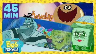 45 min de los criminales MÁS BUSCADOS de Fondo de Bikini | Bob Esponja en Español