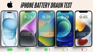 iOS 17.5 iPhone 15 vs 14 vs 13 vs 12 vs11 Battery Drain Test