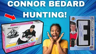 CONNOR BEDARD RPA HUNTING! 2023-24 SP Game Used Hockey Hobby Box Review!