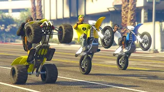 CROSS BITUME AVEC MC FOU   YAMAHA EN Y   ROUE ARRIERE   QUAD   GTA 5