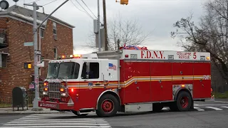 FDNY **URGENT RESPONSE**  Rescue 5 & Collapse Rescue Responding to Reported Collapse in a Building!