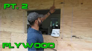 Turning a Carport Into an Enclosed Garage- DIY Plywood Siding|Pt. 2