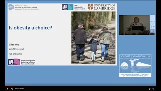 "Is Obesity A Choice?" Wylie Vale Public Lecture by Professor Giles Yeo