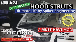 Spiker Engineering Ultimate Lift Hood Struts install. DIY Mod for 3rd Gen Toyota Tacoma, Mod #24