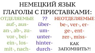 Урок 2O. ГЛАГОЛЫ, ВСЕ ОТДЕЛЯЕМЫЕ ПРИСТАВКИ, ПОНЯТНОЕ ОБЪЯСНЕНИЕ. НЕМЕЦКИЙ ЯЗЫК. Как запомнить?