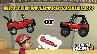 WHICH IS A BETTER STARTER VEHICLE? HILL CLIMBER vs. HILL CLIMBER Mk.2 | Hill Climb Racing 2