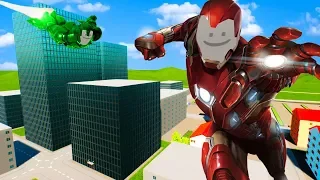 Two Best Friends Find Iron Man's Suit and Try to Save Lego City but its a Disaster in Brick Rigs
