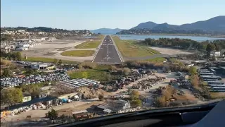 Really Beautiful VISUAL APPROACH AND LANDING  in corfu ISLAND GREECE