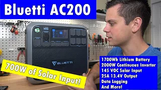Bluetti AC200P: 2000W Inverter, 700W 145VOC Solar Input, 1700Wh Lithium Battery!
