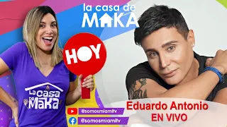 Eduardo Antonio y la actriz Nancy González en "La casa de Maka" descargando desde la sala de todos!