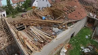 Tornado über Augsburg: Luftbilder zeigen Verwüstung von Gebenhofen Affing