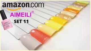 AIMEILI GEL POLISH SWATCHES | CHEAP AMAZON GEL NAIL POLISH | SET 11