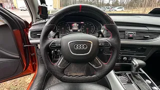 AUDI CARBON FIBER STEERING WHEEL INSTALL (with Lamborghini urus paddle shifters)