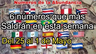 6 números que más salen en la semana del 25 al 1 de Mayo del 2022 💰 números para hoy 💰🍀💰🍀💰