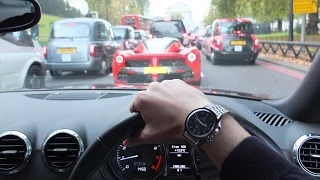 POV chasing loud LaFerrari through London