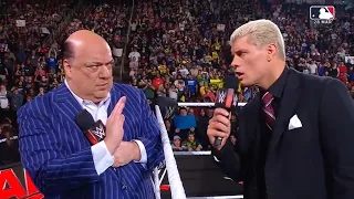 Cody Rhodes confronta a Paul Heyman - WWE RAW 18 de Marzo 2024 Español