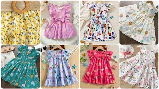 Beautifull flower/fruit/butterfly/different Printed baby girls frocks /Top frocks designs