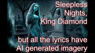 Sleepless nights, by King Diamond - but all the lyrics have AI generated imagery