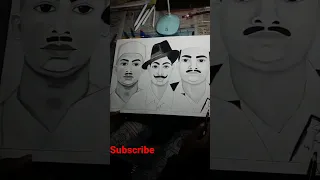 Bhagat Singh Rajguru Sukhdev ki drawing #short  #short vairal