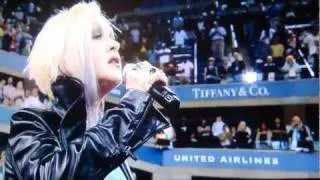 Cyndi Lauper at US Open 2011 on Saturday, September 10