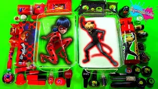 Mixing Slime Ladybug vs. Cat Noir (Red vs. Black)  - Supermanualidades