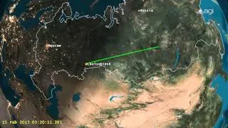 Russian Meteor Crash - Trail and Trajectory Animated