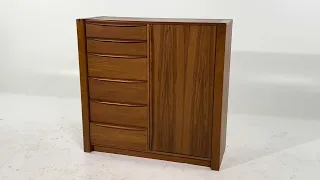 Dyrlund Mid Century Teak Tambour Door Armoire