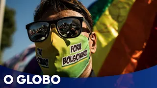 Manifestantes pedem impeachment de Bolsonaro no Centro do Rio