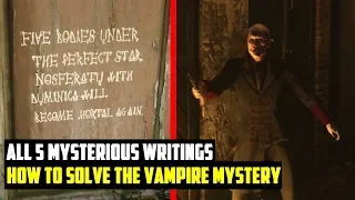 All 5 MYSTERIOUS WRITING Locations! Vampire Mystery SOLVED! (Red Dead Redemption 2)