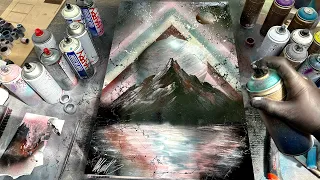 Mountains in paralel universe - SPRAY PAINT ART by Skech