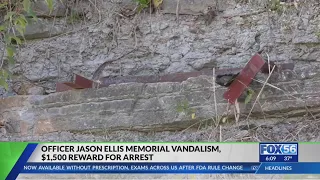 Officer Jason Ellis Memorial vandalism, $1.5K reward for arrest