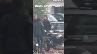 Keanu Reeves checking out motorcycles in Malibu