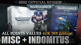 ALL POINTS VALUES: Misc + Indomitus WH40K 9th Edition Munitorum Field Manual / Chapter Approved 2020