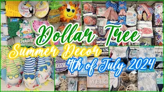 DOLLAR TREE SUMMER DECOR 4TH OF JULY DECOR 2024 SHOP WITH ME