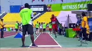 INCREDIBLE CRASH. BLIND LONG JUMP: Men's long jump T11. 2015 IPC Athletics World Championships Doha