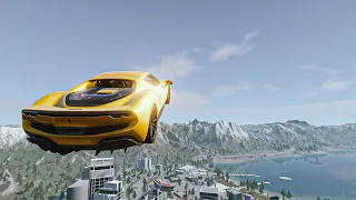 Satisfying High Speed Cars Jump Crashes  #2 - BeamNG Drive | ELNejanaGames