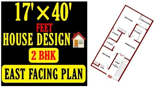 🏠 17 x 40 EAST FACING HOUSE PLAN || 17x40 GJAR KA NAKSHA || 2 BHK PLAN || #BuildMyHome