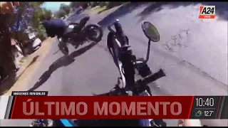 🚨 Rosario: policía en moto embiste a motochorro | A24