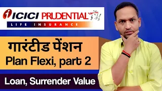 ICICI prudential guaranteed pension plan flexi | loan | surender value | paid up policy | Hindi