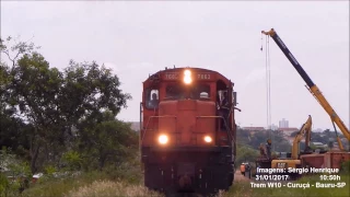 Trem W20 indo trabalhar no trecho da NOB em Bauru-SP [Full HD]