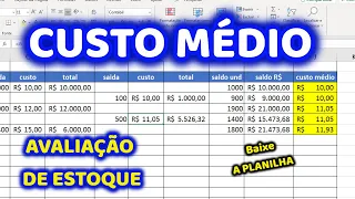 Como Calcular Custo Médio no Excel - Passo a Passo