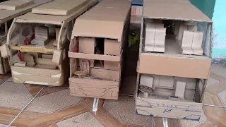 Detik detik apel miniatur bus kardus kreatif