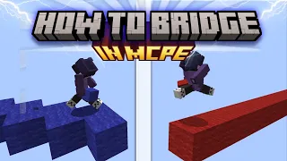 HOW TO BRIDGE IN MCPE LIKE A PRO || HOW TO BRIDGE WITH NEW CONTROLS ||
