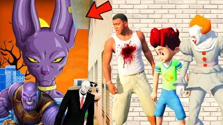 Thanos Kidnap Shinchan,Kicko,Chop Franklin Play Ramp with Pennywise, selenderman | Gta V