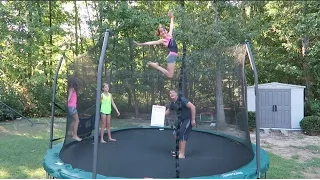 10 and 11 Year Old Gymnastics Tricks and Tumbling on the Trampoline | Acroanna