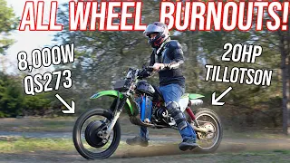 AWD Dirt Bike First Test Drive! (35 Combined HP)